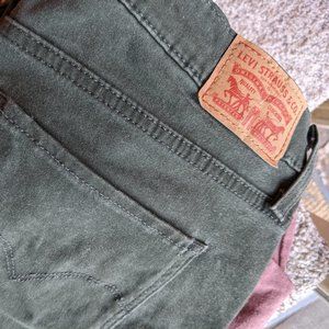 W32 Green LEVI Cotton Jeans